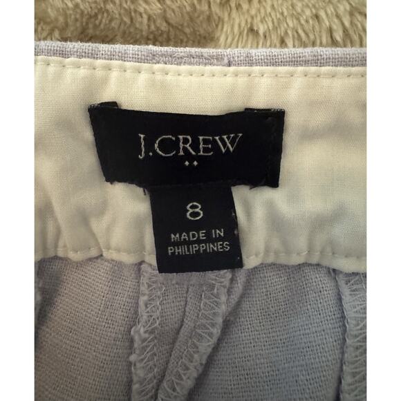 J. Crew Chino Shorts Women's Light Gray Linen Cotton Blend, Scalloped Hem Size 8 - Picture 4 of 7